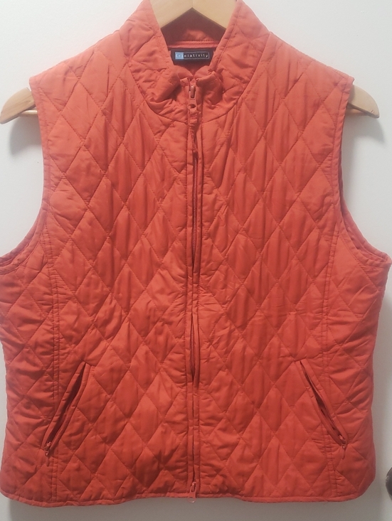 Relativity Jackets & Blazers - Quilted Orange Zip Front Vest
